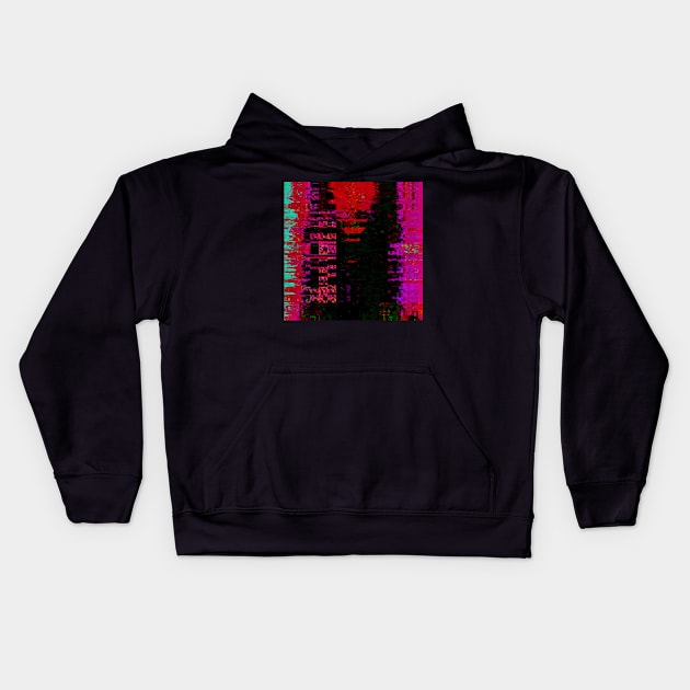 Angry - Glitch Art Abstract Kids Hoodie by raspberry-tea